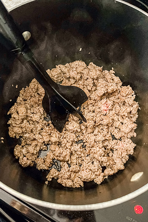 Cooking ground turkey for Mexican Cauliflower Rice Recipe