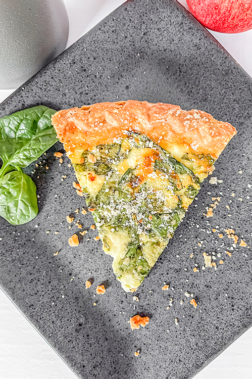 Low Carb Breakfast of Spinach and Feta Quiche