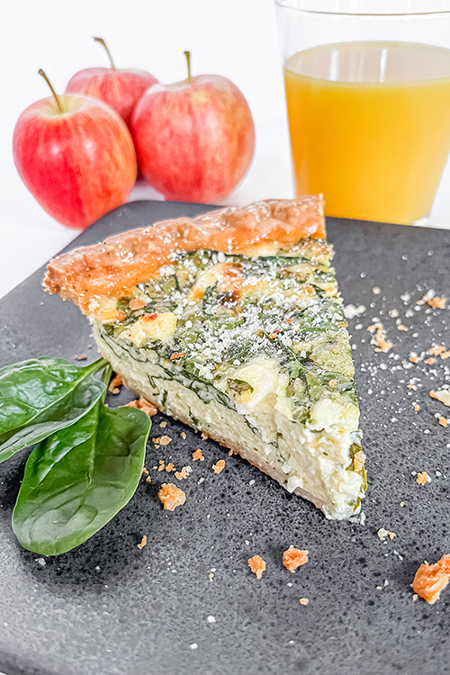 Low Carb Breakfast Quiche with Spinach and Feta Cheese