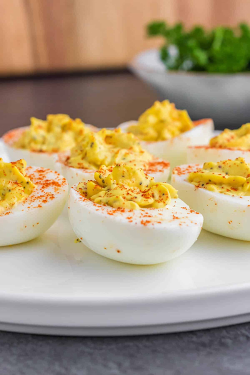 Classic deviled eggs for a low carb Easter dinner
