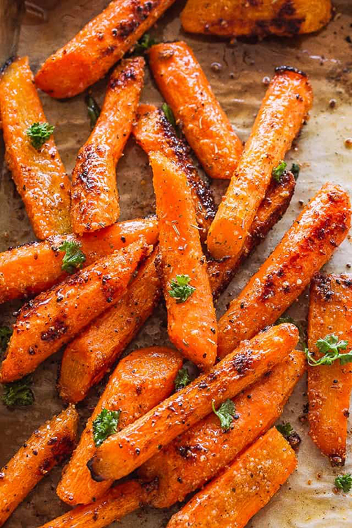 Garlic Parmesan Roasted Carrots for Easter dinner