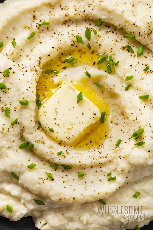 Mashed Cauliflower as a low carb substitute for mashed potatoes
