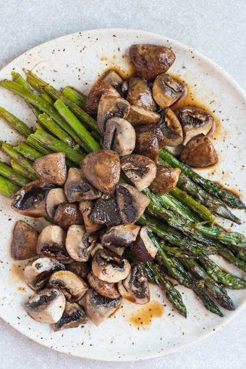 low carb easter dinner asparagus and mushrooms