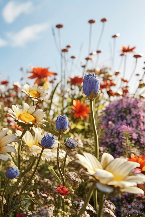 Field of flowers that can cause allergies in the spring