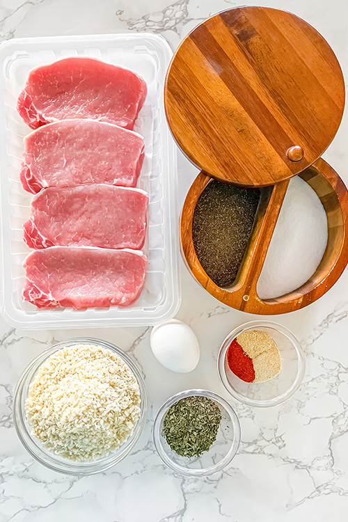 Ingredients for baked pork chops