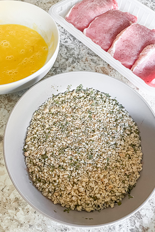 Ingredients for Breading for baked pork chop recipe